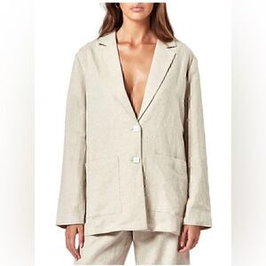 NWT Anthropologie Charlie Holiday Shell Linen & Cotton Jacket -Oatmeal Size 8